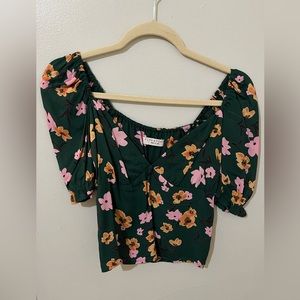 Flynn skye forest green floral top
